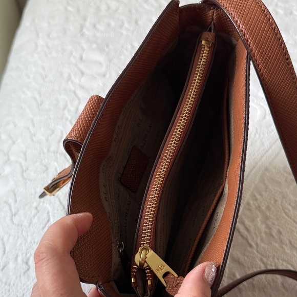 Lauren Ralph Brown Leather Crossbody Bag - Picture 4 of 7